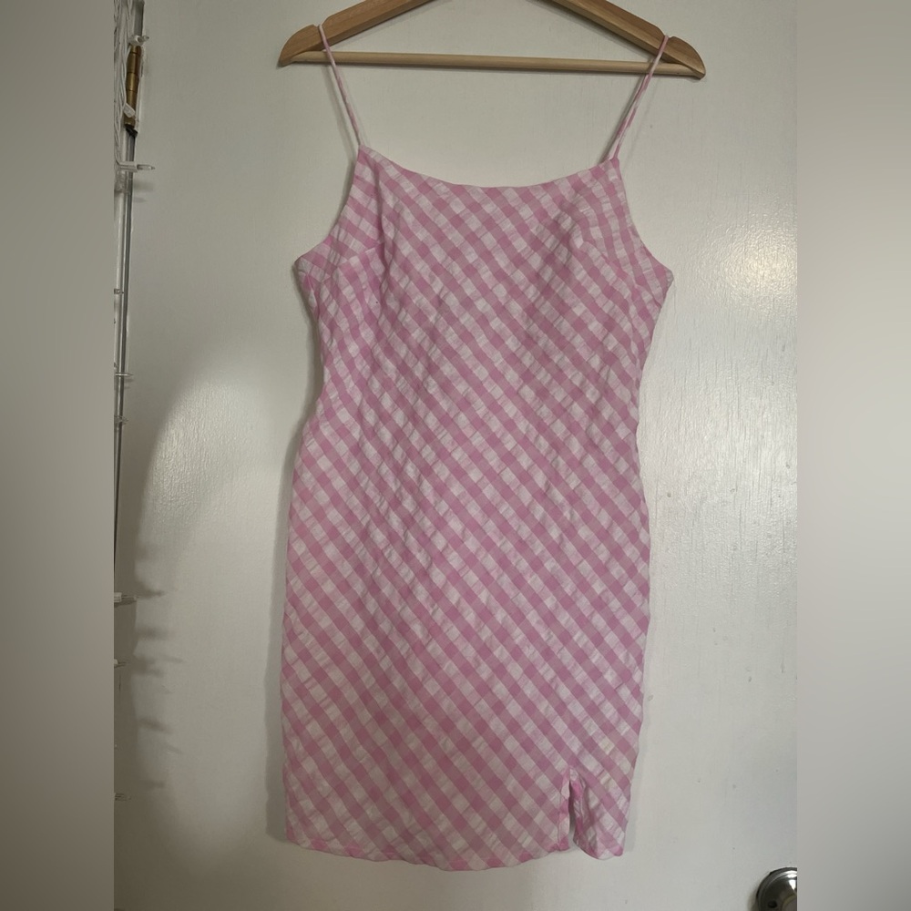 ASOS Pink Gingham Mini Slip Dress